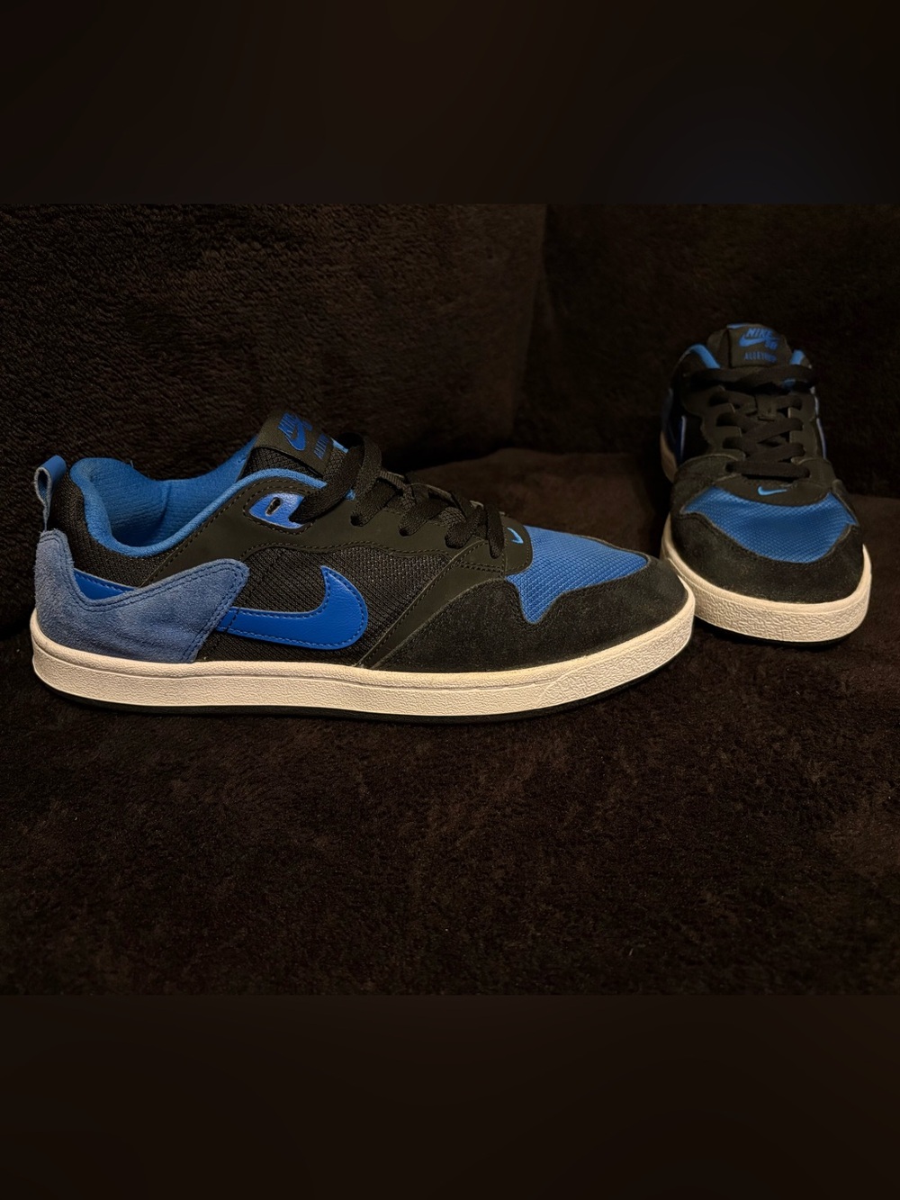 Nike SB CJ0882-004 Alleyoop blue black suede shoes sneakers men’s 9.5 EUC
